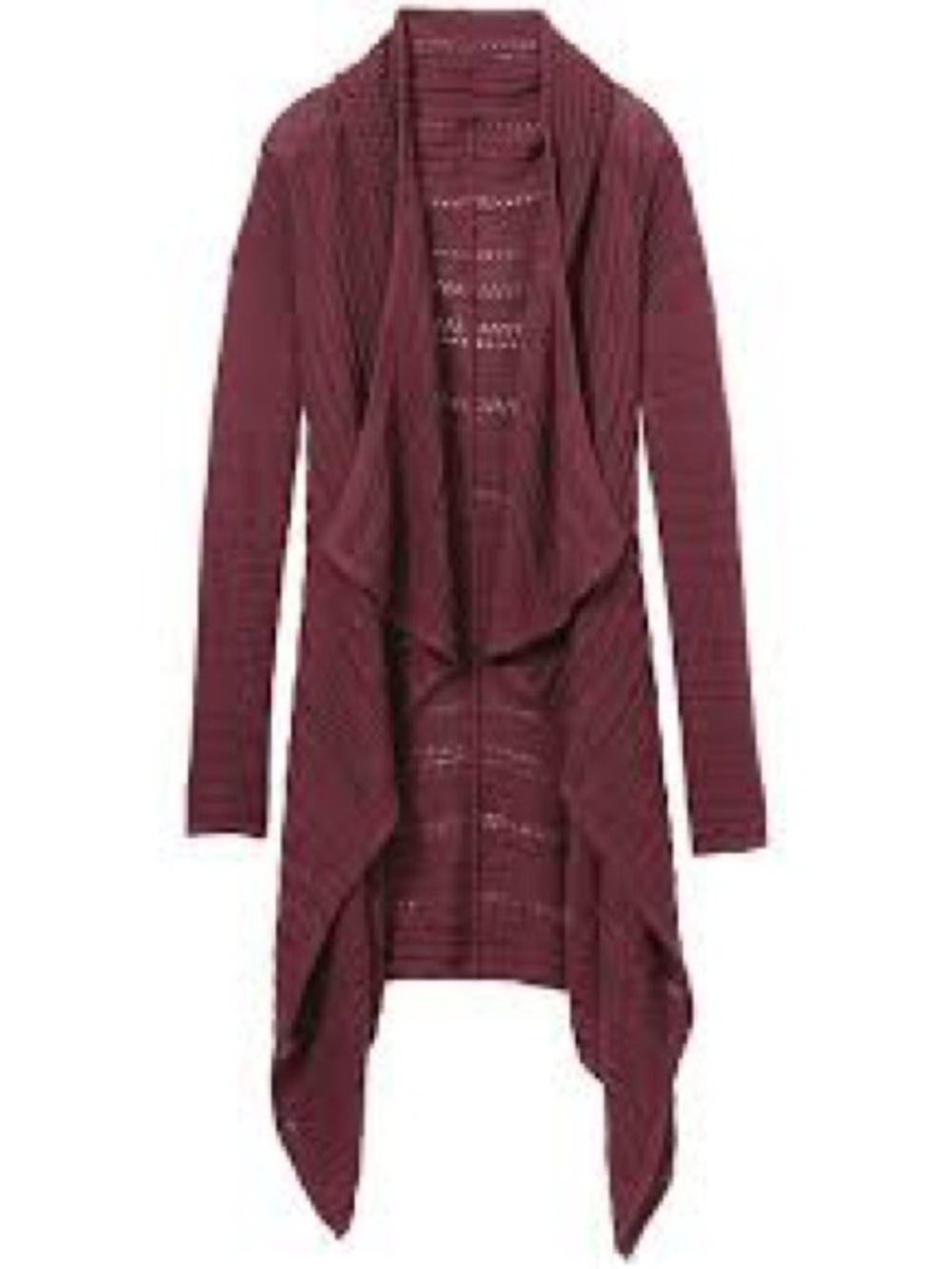 ATHLETA- L Open-Front Cardigan - Burgundy